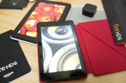 Fire HD 6 vs Kindle Fire HDX 7 比較。大きさ、カバーの違いをみる。 [Fire HD 6 レビュー その2 – 比較編] 