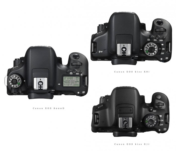 キヤノン EOS 8000D vs Kiss X8i vs Kiss X7i 比較。Canon APS-C新初級 
