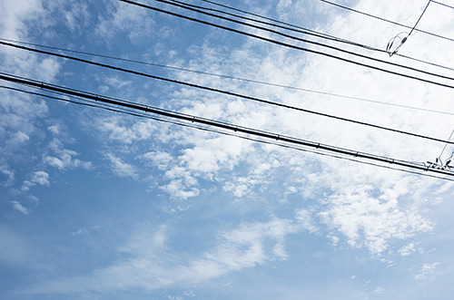 '青空 晴天 雲 電線 sky　＠　白井雅樹'