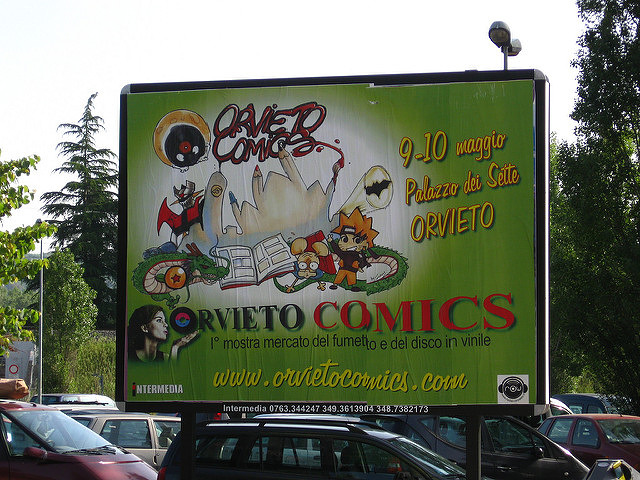 'イタリアのコミケの看板 @ 竹ノ内誠'